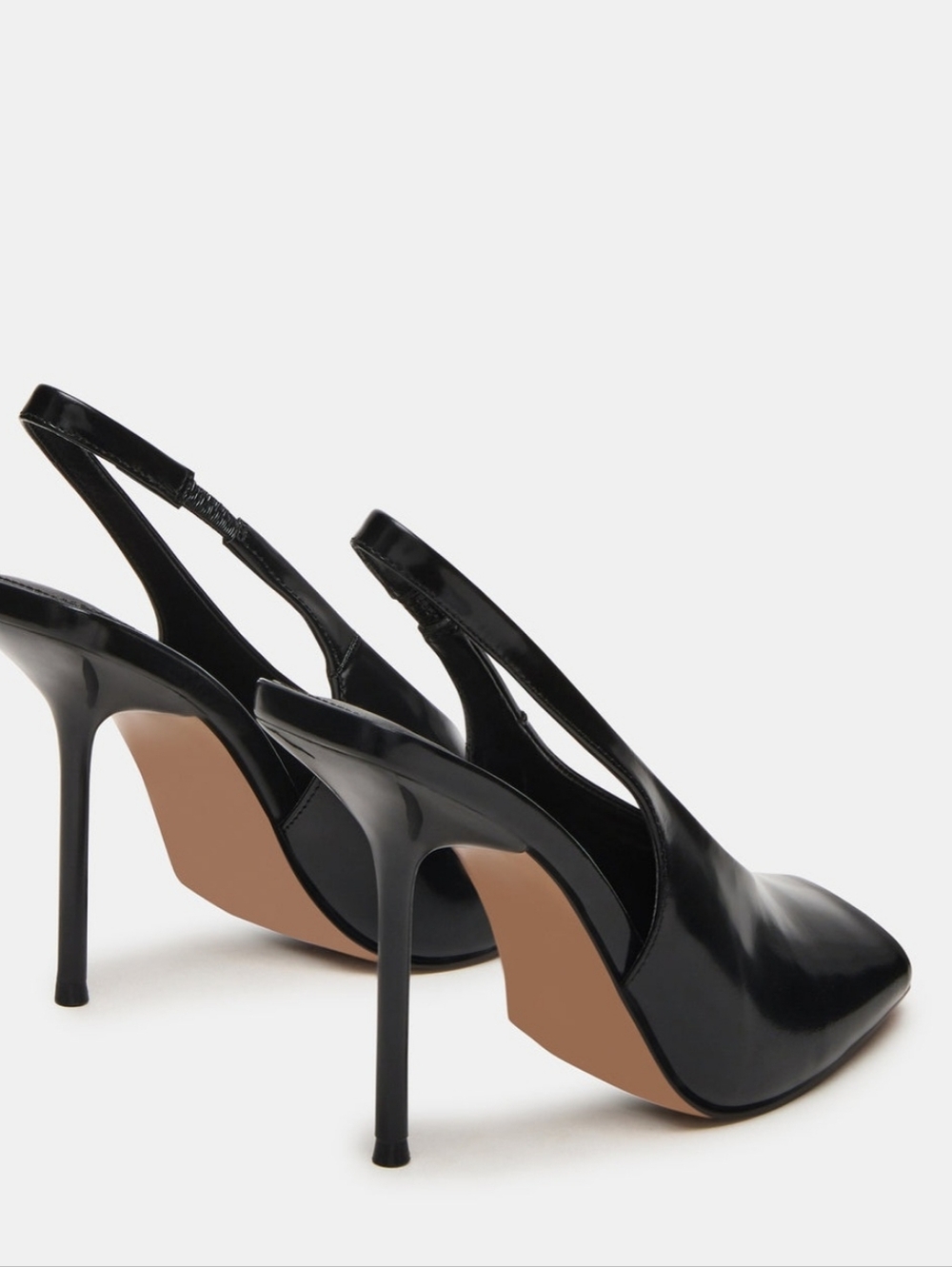 Steve Madden Black Slingback Peep-Toe Stiletto Heels - Picture 4 of 5
